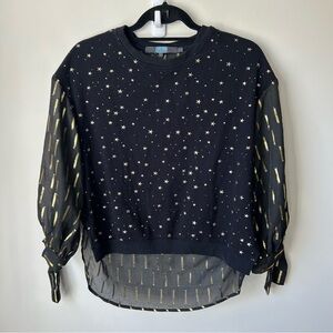 Eva Franco Black and Gold Star Blouse